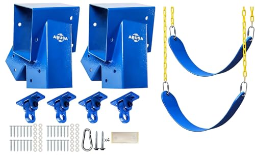 Blue iron A frame swing set kit with two seats